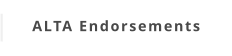 ALTA Endorsements